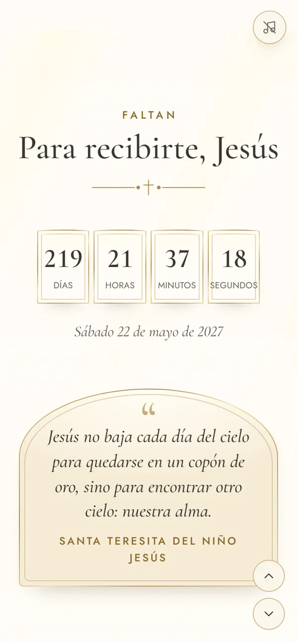 Pantalla de la invitación: cuenta regresiva
