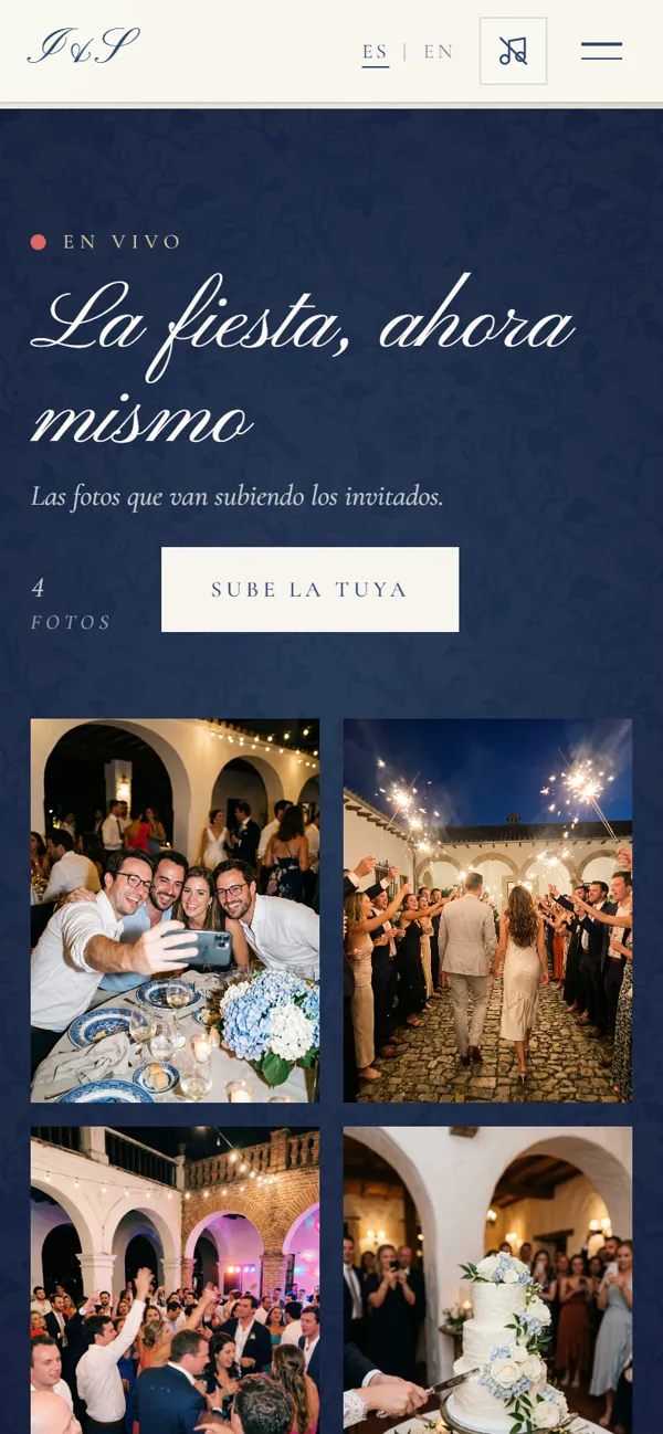 La web de boda durante la fiesta: las fotos que suben los invitados